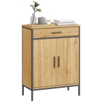 Szafka łazienkowa HOMCOM z szufladą, drzwiami Soft-Close, szafka pomocnicza z regulowaną półką, industrialna szafka do przechowywania do salonu dąb 60 x 30 x 80 cm