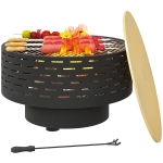 3 w 1 Misa Ogniskowa Ø60 cm, Stal Nierdzewna, Grill