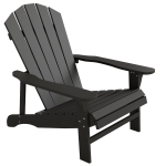 Outsunny Sedia Adirondack in legno per esterno con schienale alto, Nero