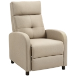HOMCOM Sillón Relax Reclinable Manual hasta 155º Apertura Push con Reposapiés Respaldo Alto Acolchado Grueso Beige