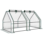 Outsunny Greenhouse with Zipper Window, Winterproof Steel Film Greenhouse 180 x 90 x 90 cm Transparent