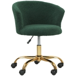 Vinsetto Cadeira de Escritório Poltrona Ergonômica Regulável em Altura Assento Giratório Base em Aço Verde