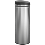 HOMCOM Lixeira com sensor 50 litros com função Soft-Close, lixeira sem toque em aço inoxidável para cozinhas higiênicas, escritórios, cor prata