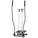 HOMCOM Stepper Fitness con Maniglia e Monitor LCD per Allenamento a Casa e Palestra, Argento