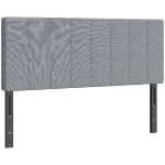 HOMCOM Hoofdeinde 3-voudig in hoogte verstelbaar, gestoffeerd hoofdeinde met metalen poten, linnenlook voor slaapkamer 160x10x106/116/126 cm Grijs