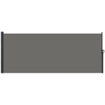 Outsunny Store latéral brise-vue paravent rétractable 4 x 1,80 m alu. polyester anti-UV haute densité 180 g/m² gris foncé