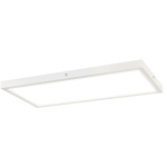 HOMCOM Lot de 2 Plafonniers LED Fins et Minimalistes avec Couleur Réglable, en Acier et Plastique, 60x30x3.7 cm, Blanc