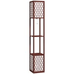 HOMCOM Duo Light Floor Shelves - Brown