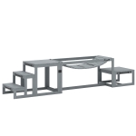 PawHut 3 Pieces Wooden Dog Agility Training Equipment with Soft Bridge, Pause Platform and Pet Stair for Outdoor, Grey