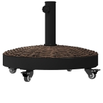 Outsunny Pied de parasol base de lestage poids net 22,7 kg en résine avec 4 roulettes - dim. Φ52 x 41H cm - bronze