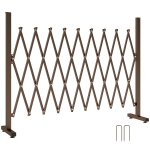 Outsunny Barrière Extensible rétractable barrière de sécurité 250L x 31l x 104H cm alu métal Chocolat