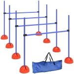 PawHut 4-teiliges Hunde-Agility-Set mit 4 Hürden und Tragetasche für das Sprungtraining, Blau