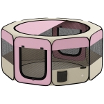 PawHut Parc pliabil pentru câini și pisici țarc portabil pentru animale mici impermeabil din țesătură Oxford Ø120x58cm Roz