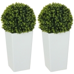 HOMCOM Set van 2 kunstmatige eucalyptusbollen 65 cm kunstplant met UV-bescherming, 330 bladeren in pot, groen
