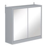 HOMCOM Armario de Baño con Espejo con 2 Puertas y Estante Ajustable Mueble Colgante de Baño para Aseo Estilo Moderno 48x14,5x45 cm Gris