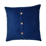Set of 2 Quinn Cushion with Cotton-Soft Velvet Pile and Plush Filler, Handcrafted Pillow Ideal for Sofa and Bed, 45L x 45W x 15H cm, Blue