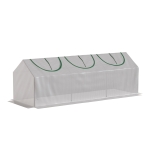 Outsunny Invernadero de jardín mini invernadero 3 ventanas enrollables cubierta en PE de alta densidad 140 g/m² 180 x 60 x 60 cm blanco