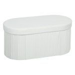 HOMCOM Storage Ottoman Folding Storage Bench 72 L 76x38x35 cm Velvet Upholstery Storage Chest Cream