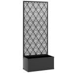 Outsunny Fioriera con grigliato, vaso da fiori, con schermo per la privacy, per piante rampicanti, metallo, 45 x 21,5 x 110 cm, nero