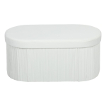 HOMCOM Banquette de rangement pliable banquette rembourrée effet velours pour salon 76 x 38 x 35 cm crème