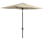 Outsunny Parasol rectangular inclinable 2x3 m con manivela tela de poliéster impermeabilizada de alta densidad 180 g/m² crema