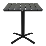 Stół ogrodowy Outsunny, stół jadalny dla 4 osób, kwadratowy stół balkonowy z drewnianym wykończeniem na taras, aluminiowy, szary, 70 x 70 x 76 cm