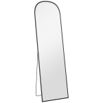 HOMCOM Lustro Całociałowe, 161,5 x 50 cm Lustro ścienne z półką, rama z aluminium, lustro stojące do salonu, sypialni, Czarne