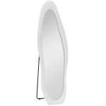 HOMCOM Arched Full Length Mirror, Irregular Wavy Mirror, 160 x 50cm Free Standing/Leaner/Wall Mirror with Velvet Frame for Living Room, Bedroom, White