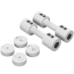 2 x 2,5 kg hantle, regulowana waga, plastikowa obudowa, białe