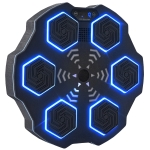 SPORTNOW Maszyna do Boksowania z Muzyką, elektroniczna maszyna do boksowania Bluetooth, 9 prędkości, 3 tryby, ściana do boksowania z inteligentnymi diodami LED, dla dorosłych, ćwiczenia w domu, Czarna