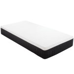 Materac HOMCOM 90x200 cm, Wysokość 25 cm, Ergonomiczny Materac Sprężynowy z Pianką Memory, 7-Strefowy, Stopień Twardości H3, Certyfikaty Oeko-TEX & CertiPUR