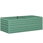 Outsunny Raised Beds for Garden, Galvanised Steel Outdoor Planters with Multi-reinforced Rods, 180 x 90 x 59 cm, Light Green