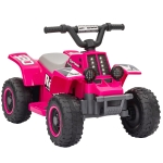 AIYAPLAY 6V Electric Quad Bike for Kids, Battery Powered Ride On ATV with Forward Backward, LED Headlights, for Ages 18-36 Months - Pink