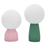 HOMCOM Table Lamp Set of 2, 3D Saturn Moon Lamps, USB-Powered Planet Night Light with 3 Colours, 10 Adjustable Brightness and ABS Base for Living Room, Bedroom, White