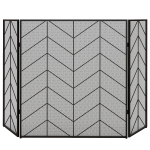 Osłona kominkowa, składana z 3 panelami, 135 x 85 cm, Czarna