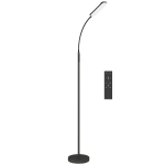 HOMCOM LED Floor Lamp, Standing Lamp with Remote & Touch Control, Stepless Dimmable Colours Temperature & Brightness, 360° Adjustable Gooseneck, 1 Hour Timer, Memory Function for Living Room, Black
