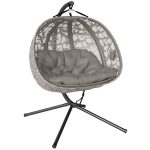 Fotel wiszący dla 2 osób, z poduszkami, stalowy, składany