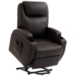 HOMCOM Opsta-fauteuil, relaxfauteuil met opsteunfunctie, incl. afstandsbediening, bekerhouder, verstelbare rugleuning, bruin