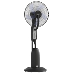 HOMCOM Spray Misting Fan, Pedestal Fan with Water Mist Spray, 75° Oscillation, 3 Speeds, Adjustable Mist, 3L Water Tank, Wheels, for Home, 125 cm