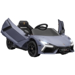 AIYAPLAY Lamborghini Revuelto Licensed Kids Electric Car with Butterfly Doors, 12V Ride on Car with Training Wheels, Suspension, Remote Control, LED Lights Music Horn, for 3-5 Years Grey