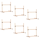 PawHut Zestaw Agility dla Psów, 6-częściowy zestaw do treningu agility z przeszkodami, gwizdek, akcesoria do treningu psów z torbą na wyposażenie, dla parku, ogrodu, kolor pomarańczowy