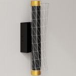 HOMCOM Zestaw 2 Lamp Ściennych, Wewnętrzne Lampy Ścienne LED z Regulacją, Design Siatki, 3 Kolory Światła, Lampka Nocna, Lampka do Korytarza dla Salonu, Sypialni, Metal, Czarny