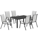 Zestaw jadalny 7-częściowy, stół i 6 krzeseł, dla 6 osób