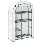 Szklarnia z rolowanymi drzwiami, regały, stalowa, zimowa