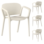 Zestaw 4 krzeseł ogrodowych, plastikowe, odporne na warunki atmosferyczne