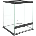 PawHut Terrarium dla gadów z funkcją zabezpieczenia przed ucieczką, Wentylacja, 120L Terrarium szklane z zarządzaniem kablami, dla amfibii pająka, Metal, Czarny, 45 x 45 x 60 cm