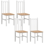 HOMCOM Zestaw 4 krzeseł kuchennych, krzesła do jadalni, drewno lite, nowoczesny design, 38,5 cm x 47,5 cm x 99 cm, naturalne