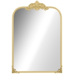 Lustro Ścienne HOMCOM, 60 x 87 cm, Lustro w Stylu Barokowym, Dekoracyjne z Metalową Ramą do Salonu, Sypialni, Złoty