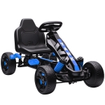 AIYAPLAY Pedal Go Kart, Ride on Racer with Automatic Clutch, Brake, Non-Slip EVA Wheels, Metal Frame, Go Kart for Kids Boys Girls 3-6 Years, Blue