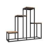 Stojak na rośliny Outsunny, Regał na kwiaty z 4 półkami, Stojak na rośliny, Schodki na rośliny, Stojak na kwiaty do balkonu, ogrodu, Jasnobrązowy, 80 x 20 x 74 cm